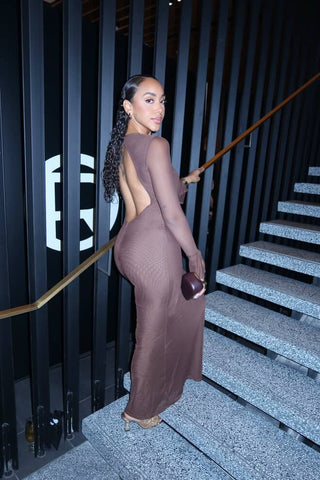 LORRAINE DRESS IN COCO (PRE-ORDER)